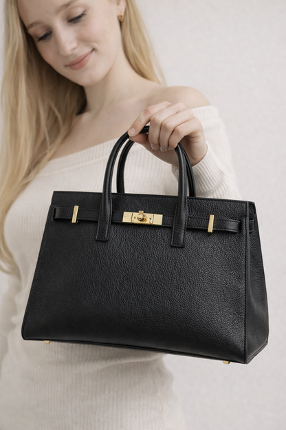 Borsa SIENA in pelle nera Togo