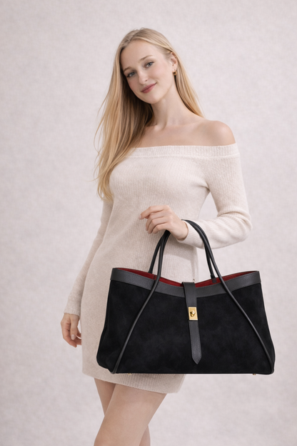 Borsa MONTECATINI ALTO in pelle naturale nera