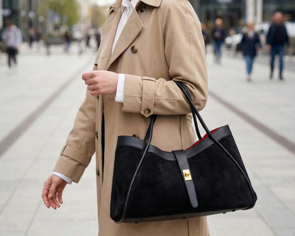 Torebka Opéra z Czarnego Zamszu Naturalnego