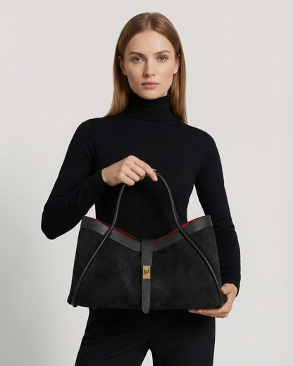 Torebka Opéra z Czarnego Zamszu Naturalnego