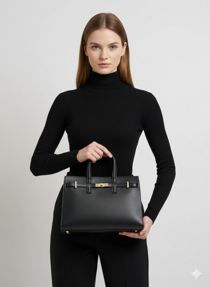 Torebka Noiré z Czarnej Skóry Togo