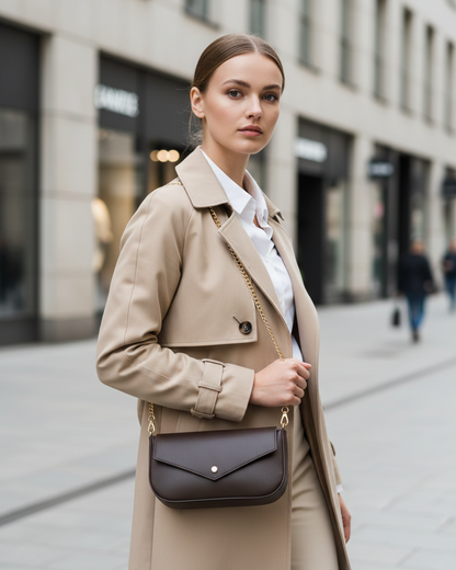 Mini Torebka Élise z Naturalnej Skóry w Kolorze Ciemnego Brązu